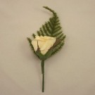Cream Rose Fern Buttonhole