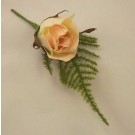 Peach Rose Fern Buttonhole