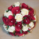 Burgundy & Ivory Rose Diamante Bridal Bouquet