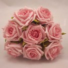 8 Pink Small Open Roses