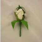 2 Ivory White Rose Button Holes .large diamante centre with fern & Diamante pin. 