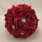 Red Rose & Silver Table Posy