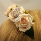 Cream Open Rose Hair Comb