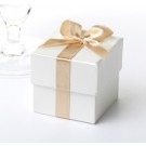 Ivory & Gold Ribbon Favour Boxes