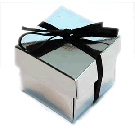 Silver Favour Box With Ribbon