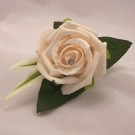 Cream Rose Diamante Buttonhole