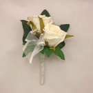 Double Ivory Rose Pearl Buttonhole