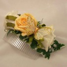 Gold & Ivory Rose Butterfly Hair Comb