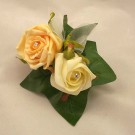 Gold & Ivory Rose Diamante Buttonhole