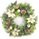 Luxury 18'' Gold Poinsettia Christmas Wreath