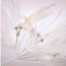 Cream Diamante Feathers