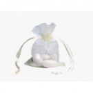 10 Ivory Organza Wedding Favour Bags