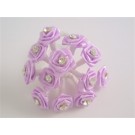 Lilac / Lavender Diamante Ribbon Roses