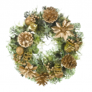 Luxury 11'' Gold Sparkle Poinsettia Christmas Wreath