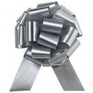 50mm Large Metallic Silver Pull Bows
