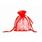 10 Red Organza Wedding Favour Bags