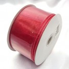 Pink Ribbon Wired Organza 50mm
