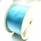 Turquoise / Aqua Ribbon Wired Organza 50mm