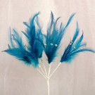 Turquoise Diamante Feathers
