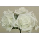 5 Luxury Open White Roses