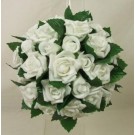 Large White Rose & Leaves Pomander Ball