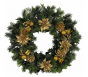 Luxury 18'' Gold Poinsettia Green Christmas Wreath
