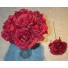 6 Burgundy Luxury Silk Open Roses