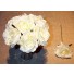 6 Cream Luxury Silk Open Roses