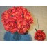6 Orange Luxury Silk Open Roses