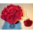 6 Red Luxury Silk Open Roses