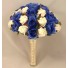 Royal Blue & Ivory Rose Bridal Bouquet