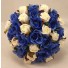 Royal Blue & Ivory Rose Bridal Bouquet