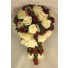 Burgundy & Ivory Rose Organza Shower Bouquet