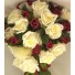 Burgundy & Ivory Rose Organza Shower Bouquet