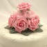 Pink Rose Organza Cake Topper