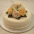 Cream & Gold Rose Organza Cake Topper