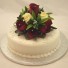 Burgundy & Ivory Rose Luxury Diamante Cake Topper