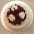 Burgundy & Ivory Rose Organza Cake Topper