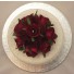 Burgundy Rose Diamante Organza Cake Topper