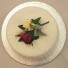 Burgundy & Ivory Rose Corsage Cake Topper