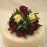 Burgundy & Ivory Rose Luxury Diamante Cake Topper
