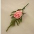 Pink Rose Fern Buttonhole