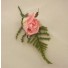 Pink Rose Fern Buttonhole