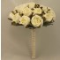 White Ivory Rose Diamante Table Posy