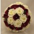 Burgundy & Ivory Rose Diamante Posy Bouquet