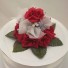 Red Rose & Crystal Organza Cake Topper