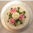 Cream & Pink Rose Luxury Cake Topper