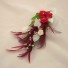 Red Feather & Silver Diamante Hair Comb