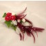 Red Feather & Silver Diamante Hair Comb
