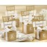 Miniature Gold Chair Favour Box with Heart Charm and Ribbon